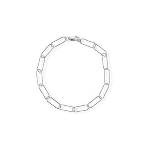 💫 8" Rhodium Plated Paperclip Bracelet